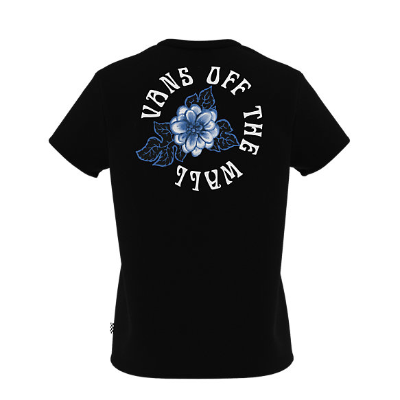 Blue Floral Crew Tee