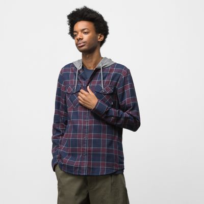 boys hooded flannel shirt