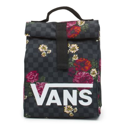 vans mow pink checkerboard lunch bag