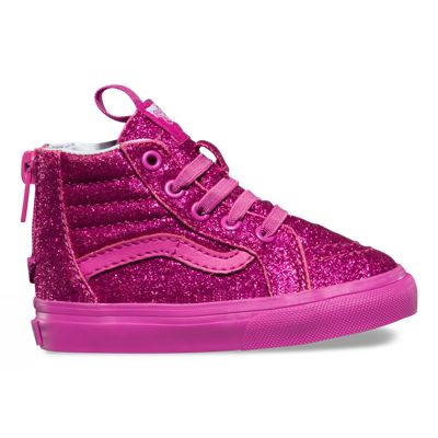 pink glitter vans sneakers for kids 