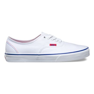vans authentic white red blue