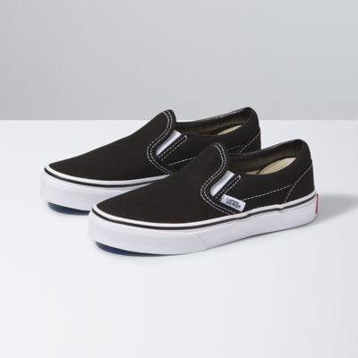 black slip on vans kids 