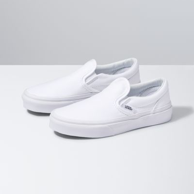 vans slip on white kids