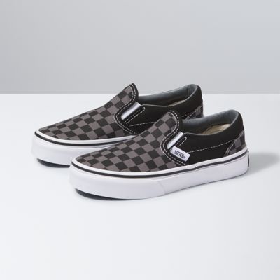black and white checkerboard vans with yellow line