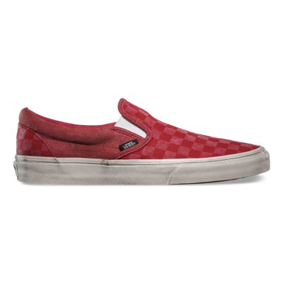 Vans Overwashed Slip-on (tango Red/checker) | Yakijo