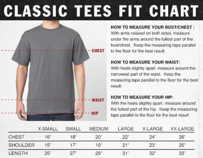 vans t shirt size guide