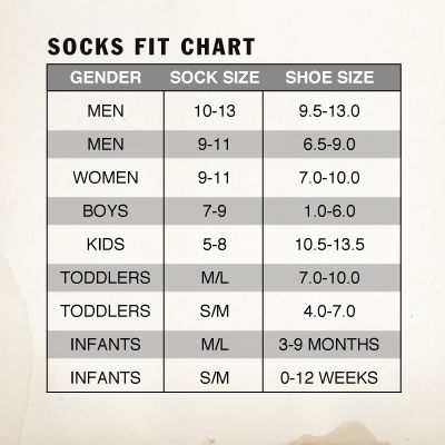 Boy Sock Size Chart