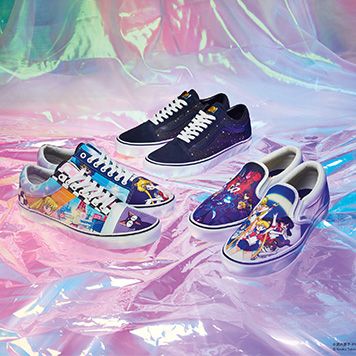 Vans Off The Wall Men's X Sailor Moon Old Skool Patchwork Pretty Guardians  Shoes (Men 11, Pretty Guardians Sailor) 