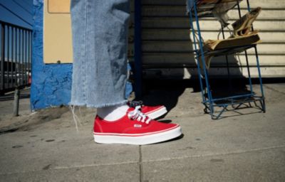 Justin bieber vans red best sale