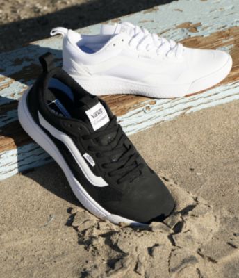 Vans UltraRange shoes at the beach.