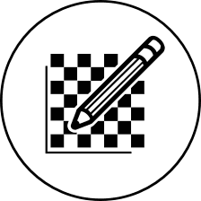 Image of a pencil drawing a checkerboard on a piece of paper.
