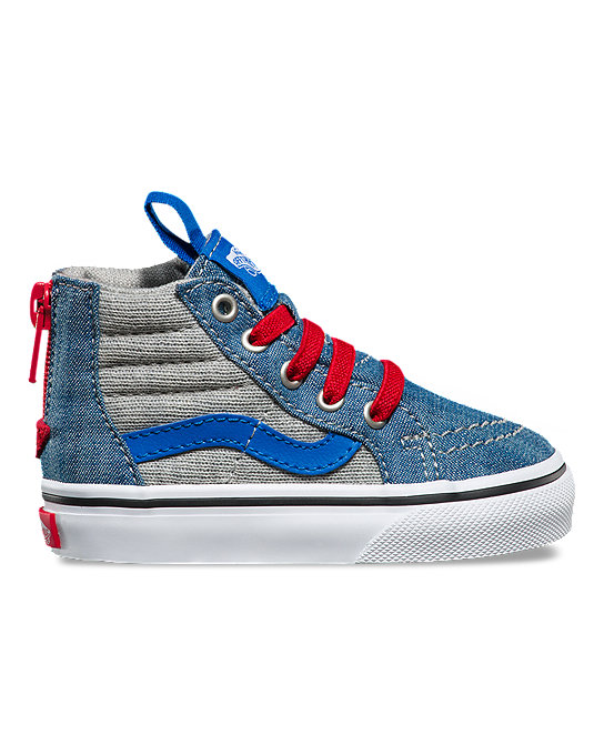 Toddler Jersey & Denim Sk8-Hi Zip Shoes | Vans