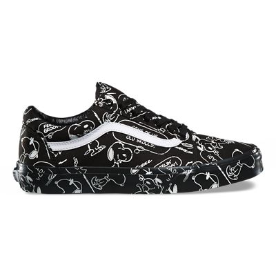 snoopy vans black and white cheap online