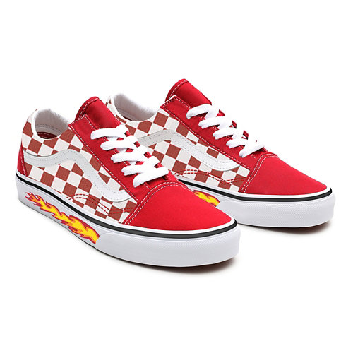 Red+Checkerboard+Flame+Old+Skool+personalizzate