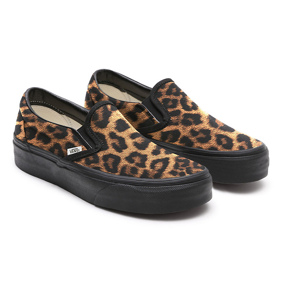 Vans Customs Leopard Slip-on Platform (leopard) Women Brown