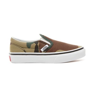 Kids Woodland Camo Classic Slip-On Shoes (4-8 years) | Green | Vans
