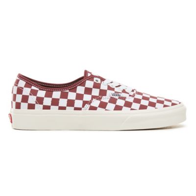 red checkered lace up vans
