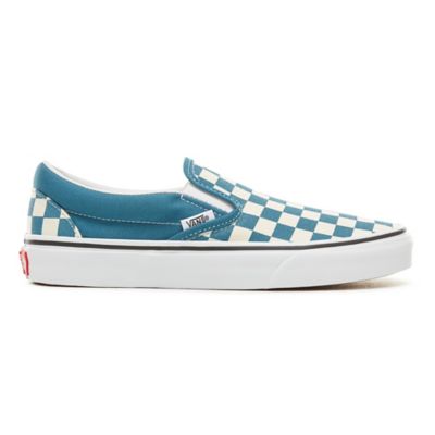 turquoise checkered vans