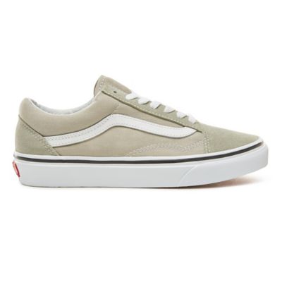 vans old skool desert sage & true white skate shoes