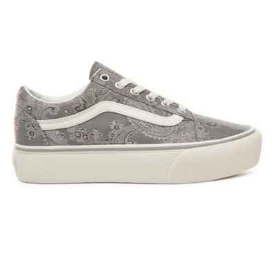Satin Paisley Old Skool Platform Shoes | Grey | Vans