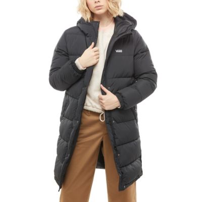 vans women's southfield puffer long insulated jacket