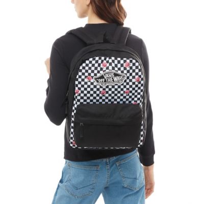 vans rose checkerboard backpack