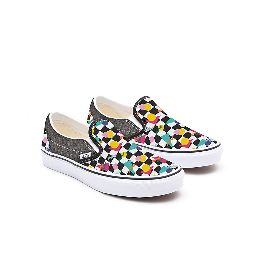 Vans Kids Customs Glitter Geometric Checkerboard Slip-on Shoes (4-8 Years) (multicolour) Kids Multicolour