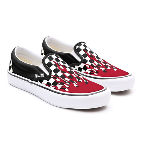 Red+Flame+Checkerboard+Slip-On+Personnalis%C3%A9es