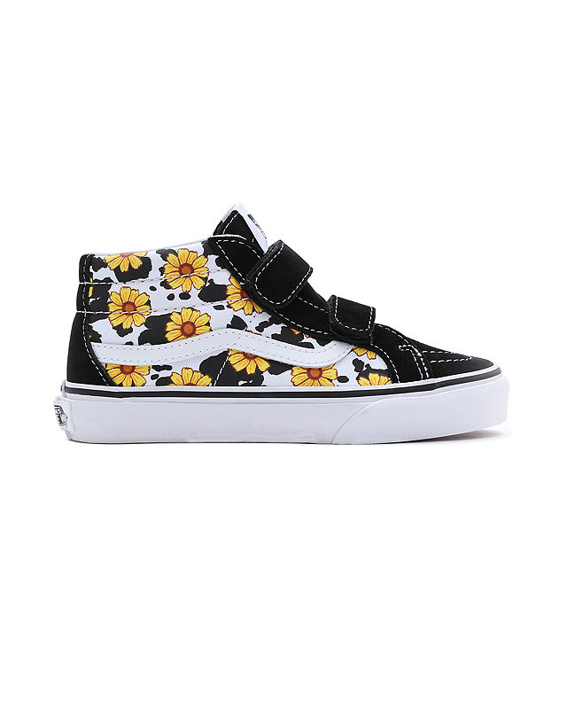 Kids Cow Floral Sk8-Mid Reissue Hook And Loop Shoes (4-8 Years)
