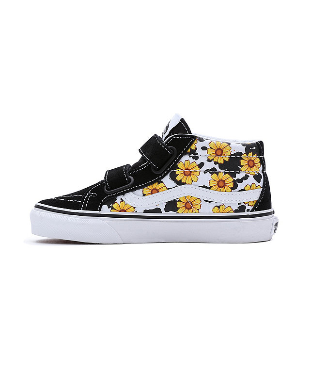 Kids Cow Floral Sk8-Mid Reissue Hook And Loop Shoes (4-8 Years) 4