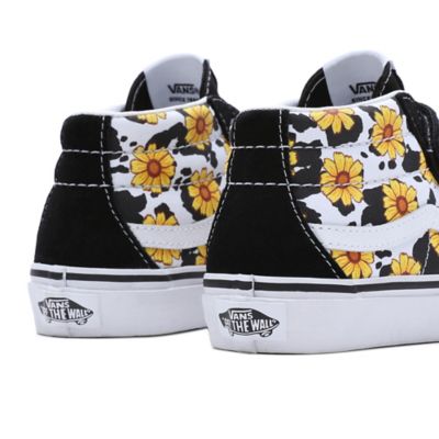 Kids Cow Floral Sk8 Mid Reissue Hook And Loop Shoes 4 8 Years Multicolour Vans