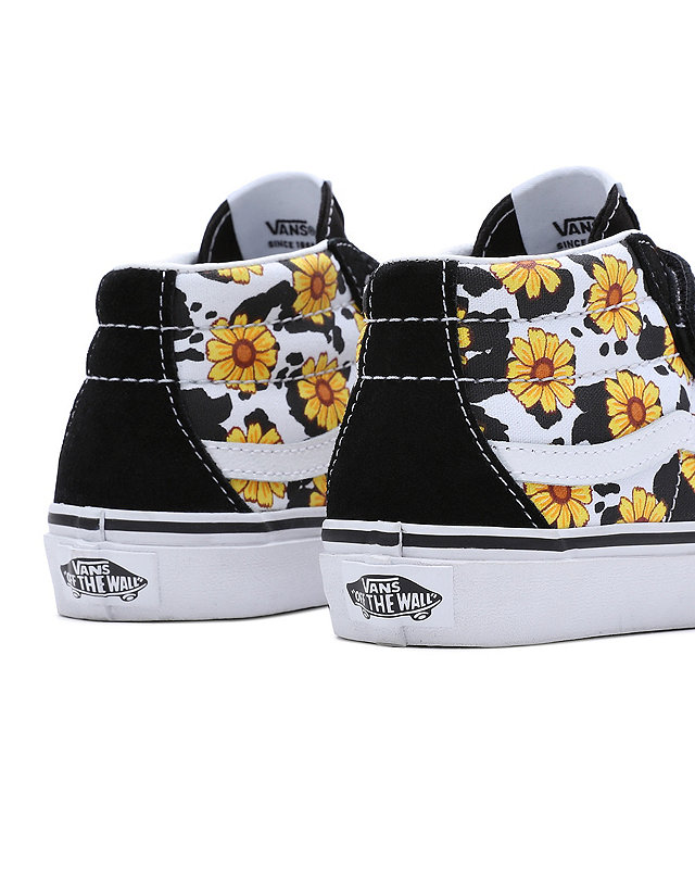 Kids Cow Floral Sk8-Mid Reissue Hook And Loop Shoes (4-8 Years) 6