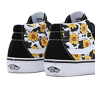 Kids Cow Floral Sk8-Mid Reissue Hook And Loop Shoes (4-8 Years) 6