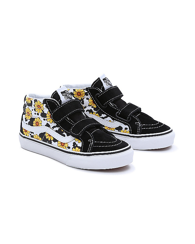 Kids Cow Floral Sk8-Mid Reissue Hook And Loop Shoes (4-8 Years) 1