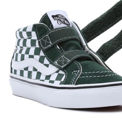 Checkered cheap vans mid