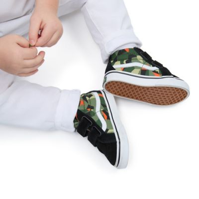 Kleinkinder Sk8-Mid Reissue Schuhe (1-4 | Vans Schwarz mit | Jahre) Klettverschluss