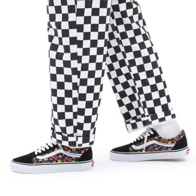 Checkered floral hot sale vans