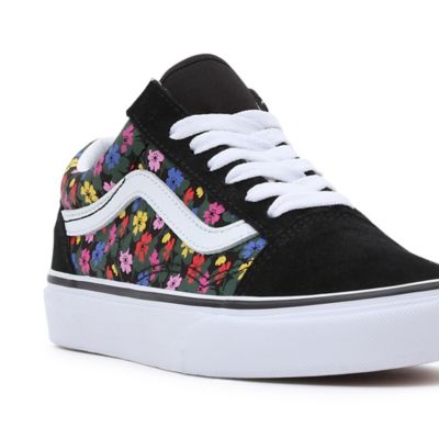 Black vans clearance flowers