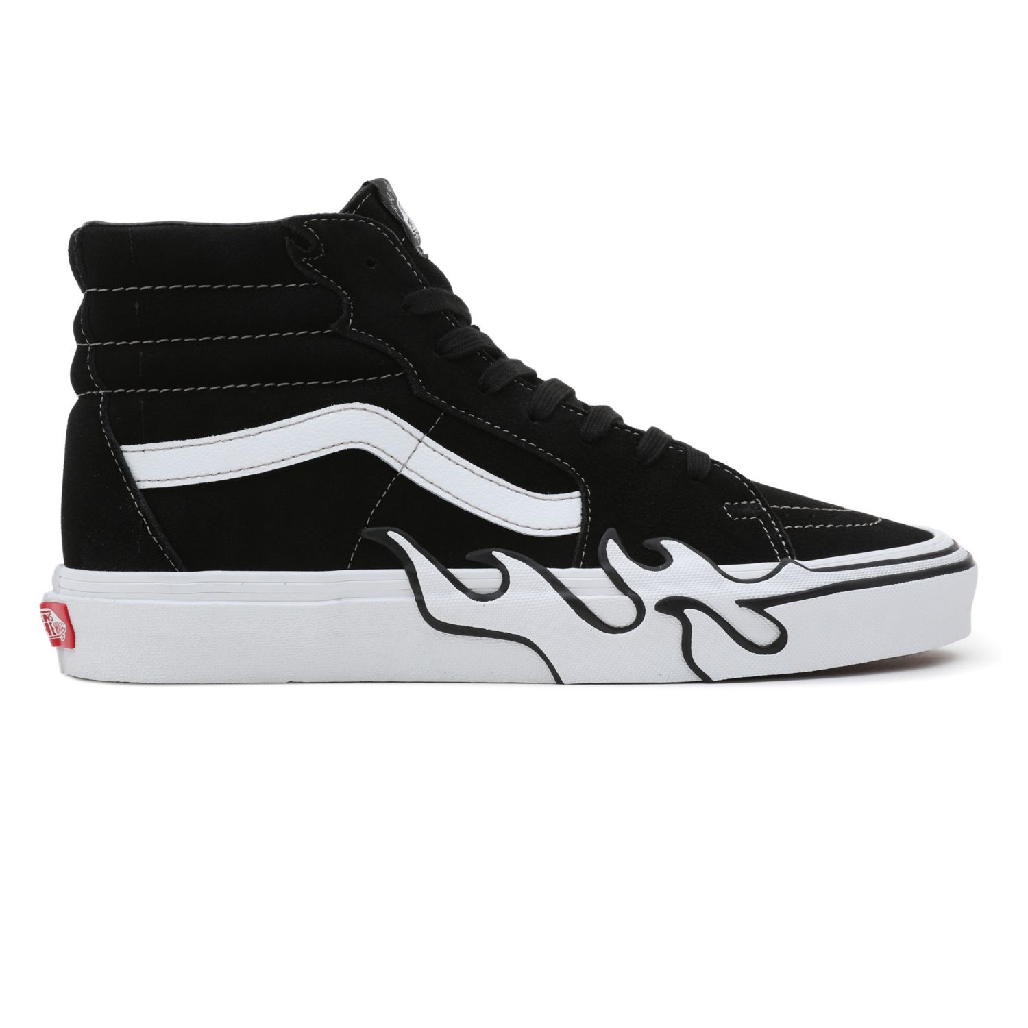 Vans with store flames low top