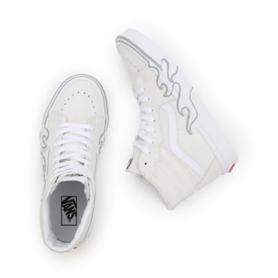 Vans sk8 hi white 2024 flame