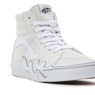 White sk8 high store vans