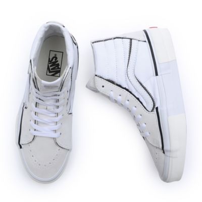 All white leather on sale vans sk8 hi