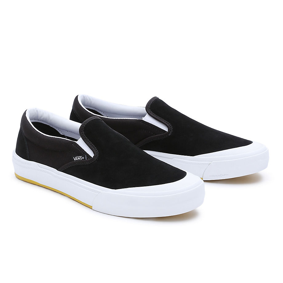Vans Marble Bmx Slip-on Shoes (black/white/yel) Men Black