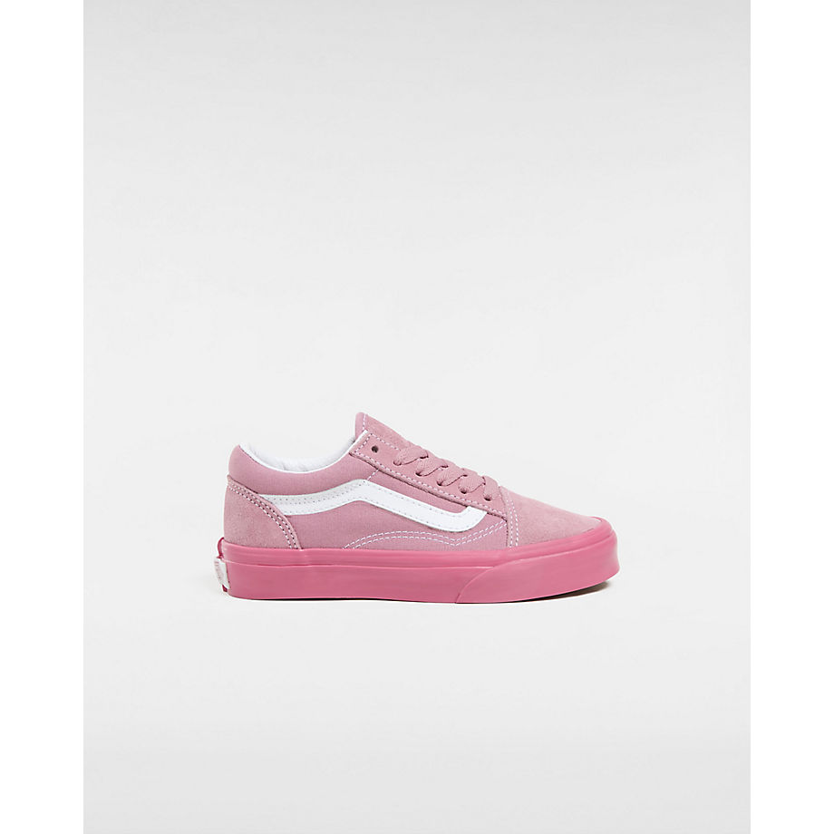 Vans Kids Old Skool Shoes (4-8 Years) (glossy Sidewall Pink) Kids Pink