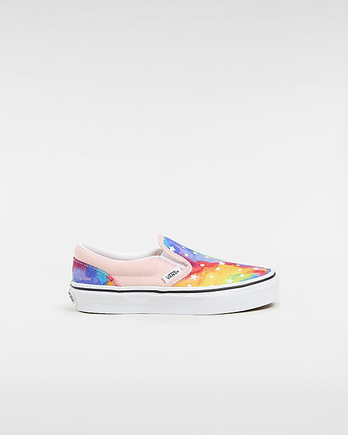 Vans Kids Classic Slip-on Shoes (4-8 Years) (rainbow Galaxy Pink/multi) Kids Pink