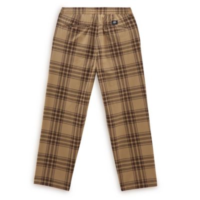 Plaid print best sale tapered pants