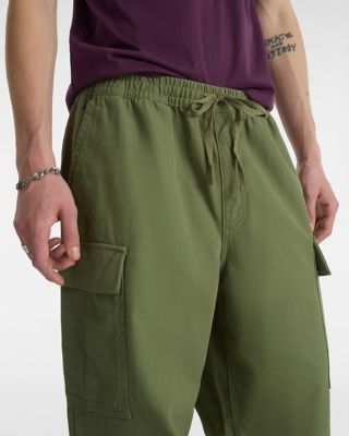 Range Cargo Baggy Tapered Elastic Trousers, Green