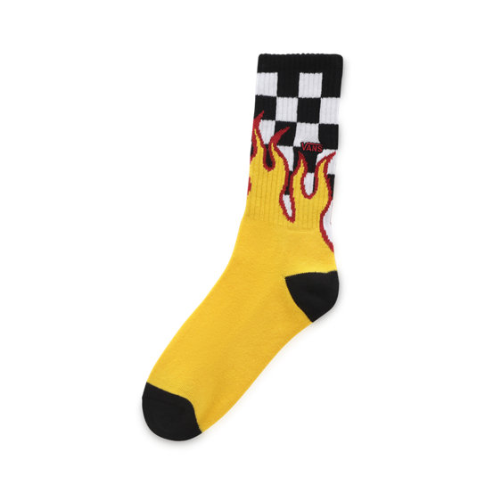 Kids Flame Checkin Crew Socks (1 Pair) | Vans