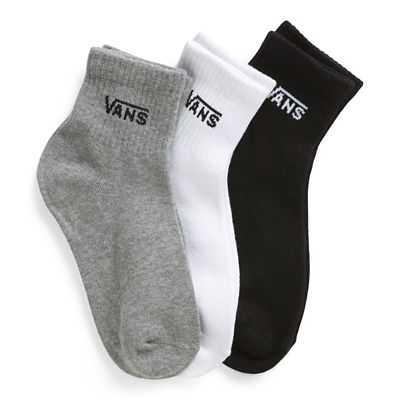 Half Crew Socks (3 Pairs) | Black, Grey | Vans
