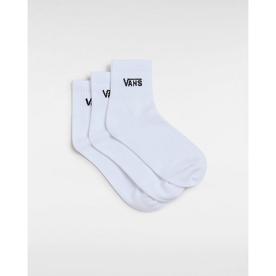 Vans Half Crew Socks (3 Pairs) (white) Women White